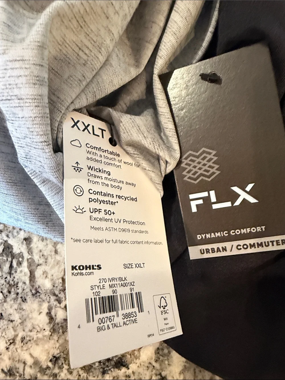 FLX 6-pack Bundle Crew Neck Tee - 4 gray and 2 black Size XXLT - NWT - Picture 2 of 5